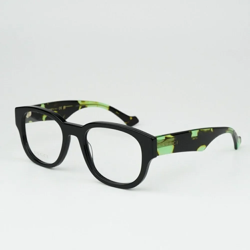 NEW Gucci GG1429O 003 Black Green Havana Square Men Eyeglasses GG 1429O
